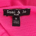 Sami & Jo  Hot Pink Short Sleeve Blouse Size 1X Pink Blouse with Strappy Front Photo 6