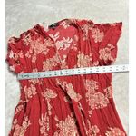 Lulus  Wrap Maxi Dress Women's XL Rust Red Beige Floral V-Neck Flutter Sleeves Photo 8