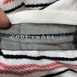 CODE × MODE Striped Puff Sleeve Top Size S White Red Black Cotton Blend Ruffle S Photo 5