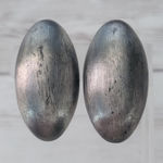 Vintage Clip On Earrings Extra Large Chunky Gray 3D Statement Photo 0