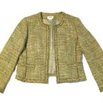 Talbots  Green Cropped Tweed Blazer Italian Fabric Sz 14 Photo 1