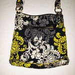 Vera Bradley Damask Crossbody Purse Black Yellow Photo 5