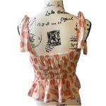 Lazy sundays Anthropologie Feathers Pink Cream Adjustable Straps Smock Top S Photo 3