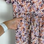Idyllwind Purple and Rust Floral V-Neck Mini Dress Size Medium Photo 4