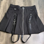 KILLSTAR  Black Skater Skirt with Zipper and Straps Photo 0
