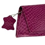 Valerie Stevens NEW  Purple Mock Croc Textured Leather Clutch Bag Handbag Photo 1