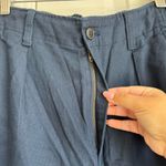Madewell NWT Cotton-Linen Pleated Wide-Leg
Pants in Deep Indigo, Size 6P Photo 5