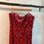 Hutch  Velvet Check Bright Colored Wide Leg Strapless Jumpsuit Size 16W Photo 3