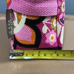 Spartina 449  make up bag zip up pink floral pouch inside some wear on bottom Photo 9