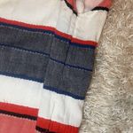 Chelsea & Theodore Woven Striped Fringe Trim Shift Dress 100% Cotton Size SP Blue Photo 15