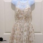 B Darlin B. Darlin White Lace And Nude Sleeveless High Neck Dress Photo 0