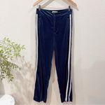 Honey Punch  Blue Velvet High Waisted Casual Pants with Strips Size M Preowned Photo 1
