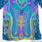 Tolani blue Electric Paisley‎ Shift Dress with tassle half Photo 4