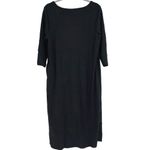 Woman Within BLACK 3/4 SLEEVE MIDI DRESS SIZE 14/16 Photo 1