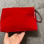 Victoria's Secret Velvet Bow Clutch Wristlet Glam Makeup Bag Red Photo 2