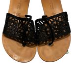 Paul Green  Laser Cut Black Low Wedge Thong Sandal, Sz UK 6, US 8.5 Photo 7