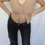 Tic Toc Taupe Lettuce Hem Top Photo 3