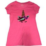 Unicorn Shirt Size Juniors L Pink Short Sleeve Tee Barbie Whimsical Fantasy Photo 0