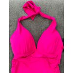 Ralph Lauren Beach Club Solid Molded Cup Halter Tankini Top Hot Pink Size 4 NWT Photo 2