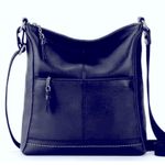 The Sak  Black Pebbled Leather Crossbody Bag With Adjustable Strap Photo 9