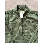 Hollister Women's Utility Distressed Jacket Shirt Army Green Size Large NWT Photo 1