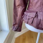 Moda Vintage International Oxblood Burgundy Red Leather Moto Jacket Size XS Photo 13