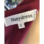 NWT Manydress Cranberry Sleeveless V Neck Faux Wrap Bodycon Dress Womens Small Photo 5