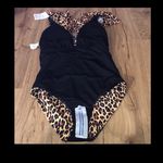  6 leopard swimsuit New swimsuit by cocoship ruffled flare straps smooth textured material. Photo 3