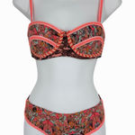 Maaji ‎ Bikini Set Size Small Pink Orange Geometric Print Swimsuit Tropical Beach Photo 0
