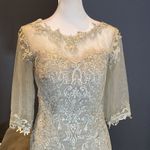 Women’s Short Gray Dress Ruffle Skirt Zip Up Back Size XS Photo 1