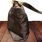 MCM  Black and Gold Monogram Shoulder Bag with Top Zipper Closure Made In Germany Photo 8