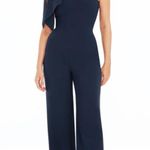 Dress the Population Tiffany Jumpsuit One Shoulder Midnight Blue Navy NWT Size L Photo 7