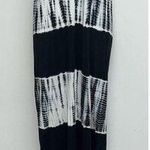 Forever 21 Dress Womens Small Tie Dye Black White Side Slits Strappy Sleeveless Photo 0
