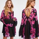 Free People Intimately  Black & Pink Bell Sleeve Slip Dress Photo 1