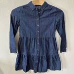 J.Crew  Dress Womens 12 Chambray Collared Mini Shirtdress Denim Button Front 2023 Photo 0