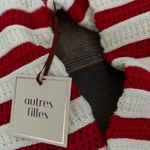 Red and White Striped Crew Neck Sweater Photo 1