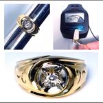 14KT RETRO 1950's MID CENTURY MODERN .21 CARAT FIREY DIAMOND SOLID Y GOLD RING Photo 5