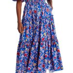 Derek Lam  10 CROSBY Dahlia Printed Midi Dress Blue Sz 6 Photo 0