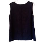 Sleeveless Sweater Top XL Soft Stretch Black with Creamy White Trim Photo 1