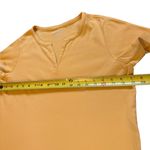 LL Bean Short Sleeve Notch Neck Butter Yellow Cotton Top Womens Medium Photo 8