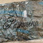 NEW  Scarf Wrap Tassles Blue Brown 55% Pashmina 45% Silk SEALED Photo 1