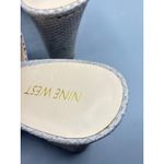 Nine West  Gorana 9 Wedge Ankle Strap Sandal Gray Snake Print Open Toe Slingback Photo 3