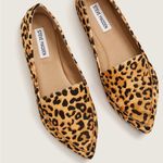 Steve Madden Feather Leopard Loafers Size 7 Genuine Calf Hair Flats Brown Photo 2