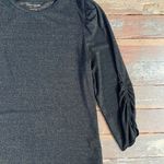 Kate Spade  Black with Gold Metallic Jersey Ruched Sleeve Top - Sz S 🧡🎀 Photo 8