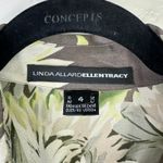 Ellen Tracy Linda Allard  NWOT Brown Floral Button-Up Silk Flutter Sleeve Blouse Photo 1