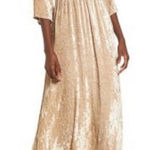 Raga  | Crushed Velvet Aphrodite Plunge Neckline Midi Dress Boho | S Photo 0