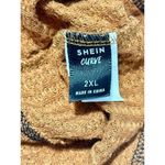 SheIn Women's Waffle Knit V Neck Long Sleeve Curve Pullover Sweater Brown Sz 2XL Photo 1