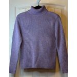 Tribeca Studio Sweater Purple Sparkle Ribbed Turtleneck Warm Winter Size L # Size L Photo 1