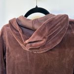 SO Y2K  Brown Velour Full Zip Hoodie Jacket Chocolate Comfort Babygirl Small Photo 5