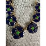 EUC Kate Spade Izu Blue Green Faceted Stone Floral Flower Statement Necklace Photo 7